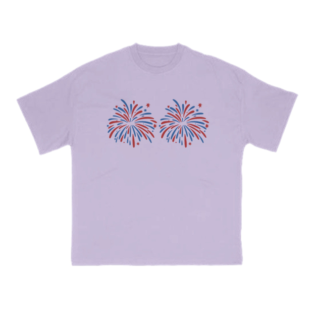 Funny Fireworks Print T-shirt - Purple - US16-18(2XL) - image 10