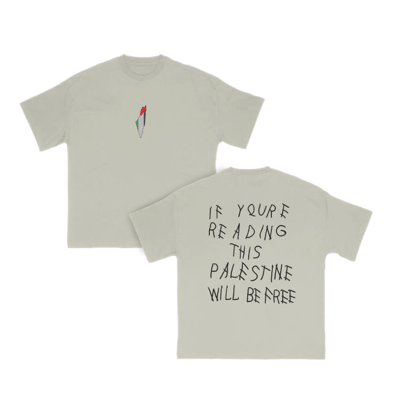 Unisex If You're Reading Will Be Free Print T-shirt - Warm Grey - US16-18(2XL) - image 5