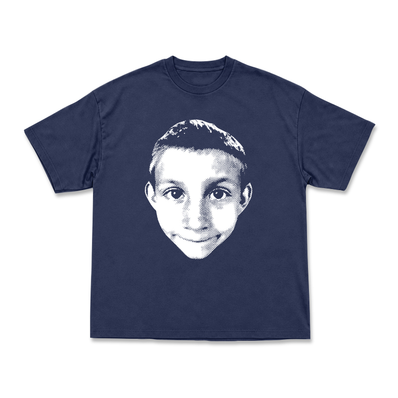 Art Inspired Half Tone Portrait Print Street T-Shirt - Navy Blue - US16-18(2XL) - image 4