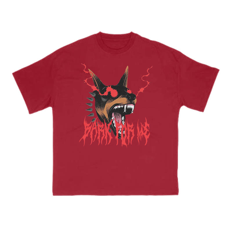 Bark For Me Snarling Doberman Print T-shirt - Red - US16-18(2XL) - image 7