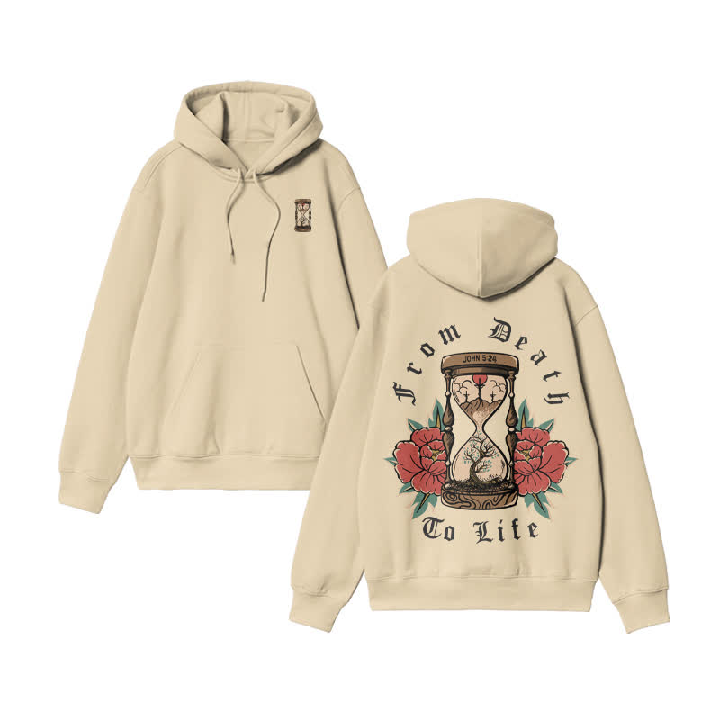 Unisex From Death Go Life John 5:24 Print Hoodie - Apricot - US16-18(2XL) - image 5