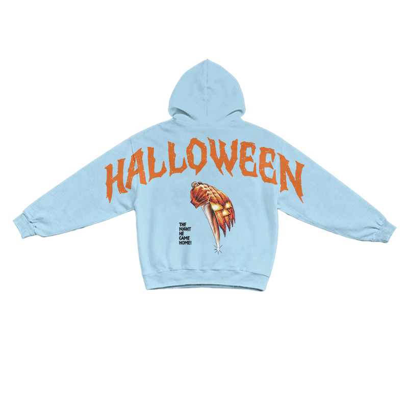 Gothic Horror Halloween Poster Graphic Hoodie - Blue - US16-18(2XL) - image 6