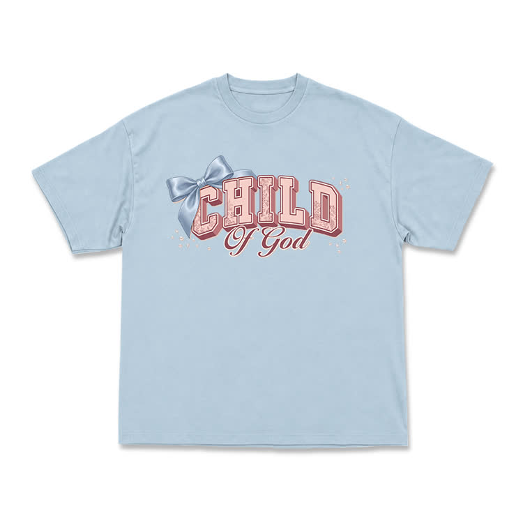 Casual Child Of God Bow Graphic T-Shirt - Light Blue - US16-18(2XL) - image 4