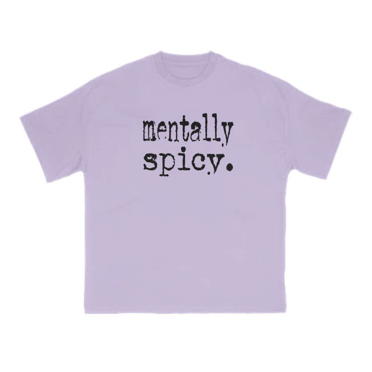 Mentally Spicy Print T-shirt - Purple - US16-18(2XL) - image 7