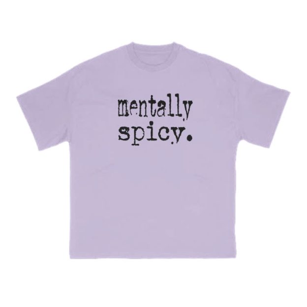 Mentally Spicy Print T-shirt - Purple - US16-18(2XL) - image 7