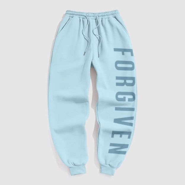 Unisex Forgiven Psalm 32:1 Print Pants - Light Blue - US16-18(2XL) - image 4