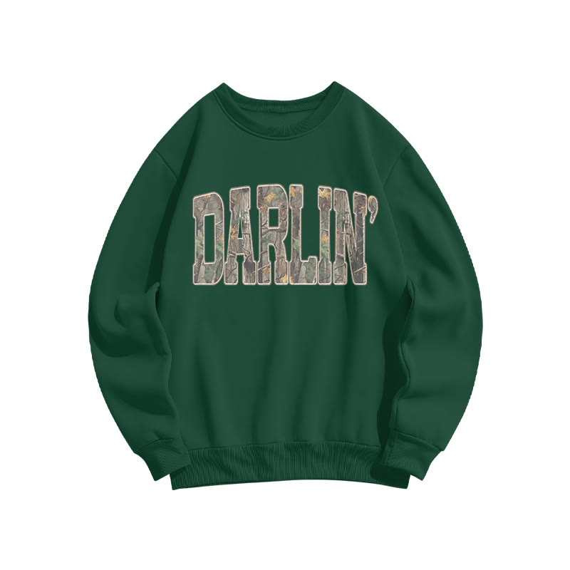 Dead Leaves Camouflage Darlin Print Sweatshirt - Dark Green - US16-18(2XL) - image 6