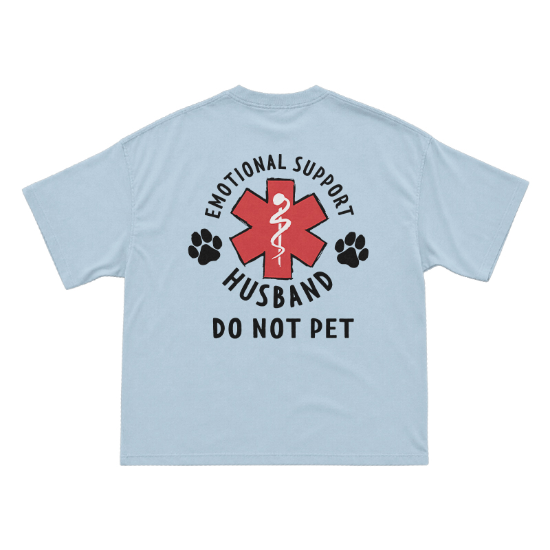Emotional Support Husband Do Not Pet Novelty Back Graphic T-Shirt - Light Blue - US16-18(2XL) - image 5