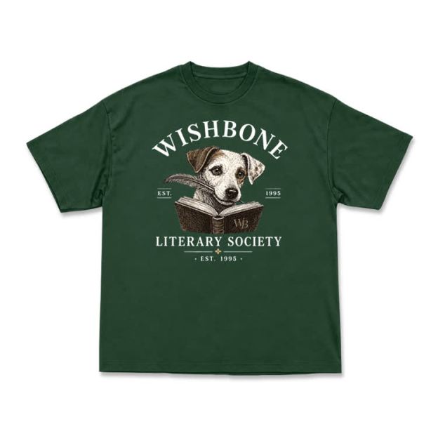 Wishbone Literary Society Vintage Dog Graphic T-Shirt - Green - US16-18(2XL) - image 12