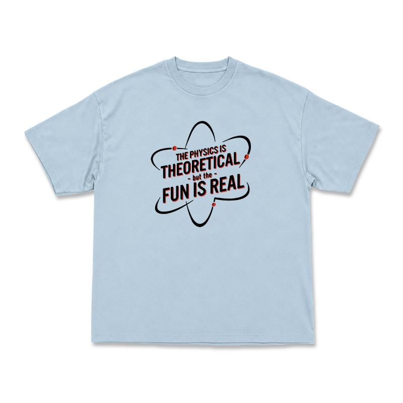Casual Fun Is Real Slogan Physics Graphic T-Shirt  - Light Blue - US16-18(2XL) - image 5