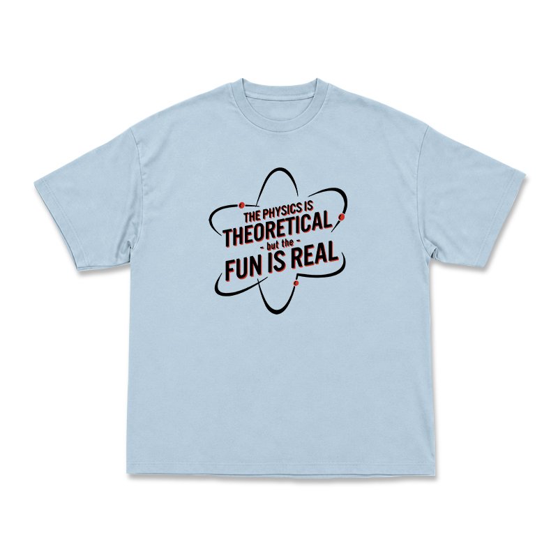 Casual Fun Is Real Slogan Physics Graphic T-Shirt  - Light Blue - US16-18(2XL) - image 5