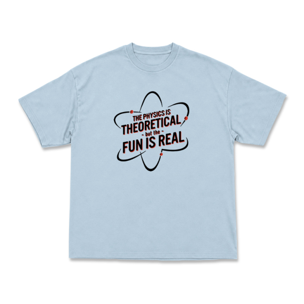 Casual Fun Is Real Slogan Physics Graphic T-Shirt  - Light Blue - US16-18(2XL) - image 5