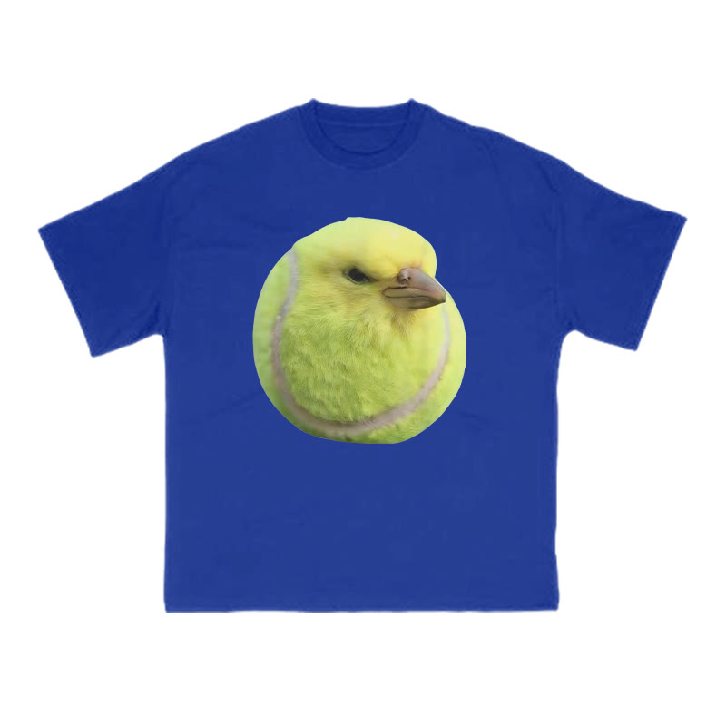 Bird Head Tennis Ball Body Funny Meme Print T-shirt - Blue - US16-18(2XL) - image 7