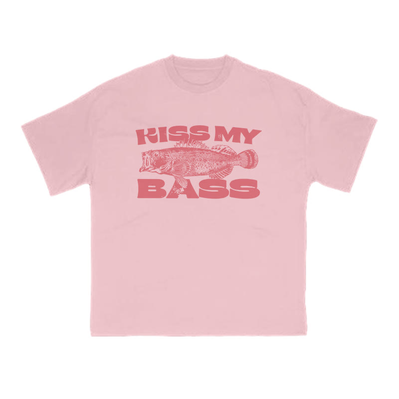 Kiss My Bass Print T-shirt - Pink - US16-18(2XL) - image 9