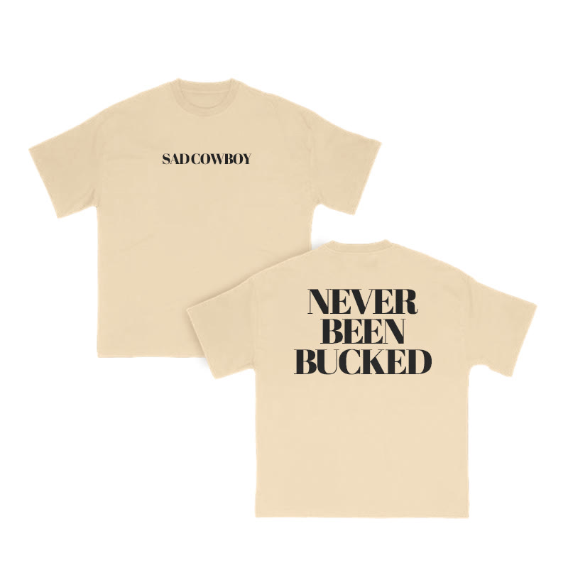 Unisex 100% Cotton Never Been Bucked Print T-shirt - Apricot - US16-18(2XL) - image 8