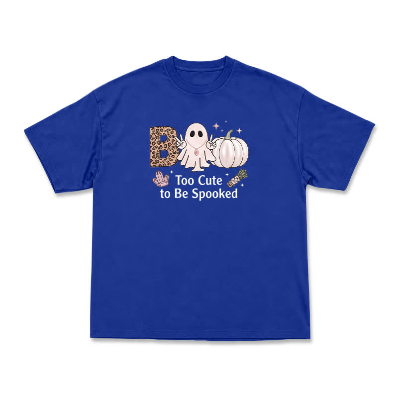 Relaxed Fit Halloween Ghost Pumpkin Illustration T-Shirt - Blue - US16-18(2XL) - image 15