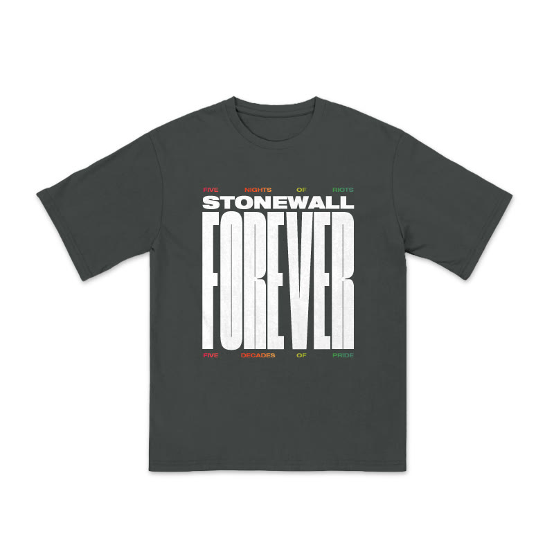 Unisex 100% Cotton Stonewall Forever Print Pride Month T-shirt - Grey - US20-22(3XL) - image 3