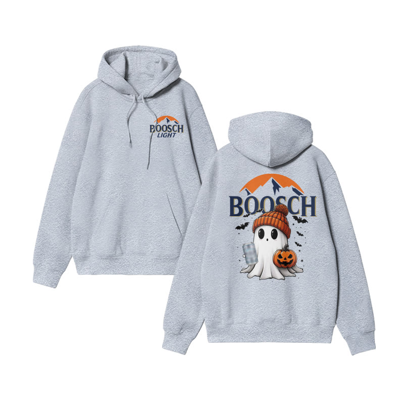 Unisex 100% Cotton Boosch Light Halloween Print Hoodie - Grey - US16-18(2XL) - image 4