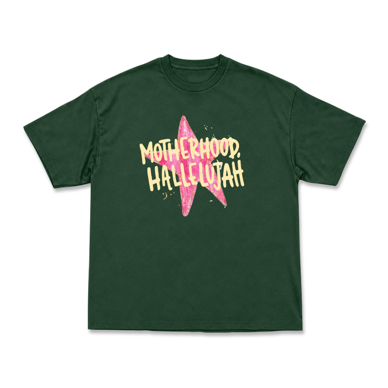 Vintage MOTHERHOOD HALLELUJAH Star Graphic Print T-Shirt - Green - US16-18(2XL) - image 7