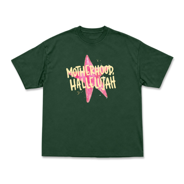 Vintage MOTHERHOOD HALLELUJAH Star Graphic Print T-Shirt - Green - US16-18(2XL) - image 7