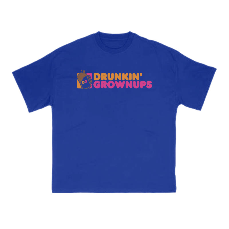 Drunkin Grownups Print T-shirt - Blue - US16-18(2XL) - image 9