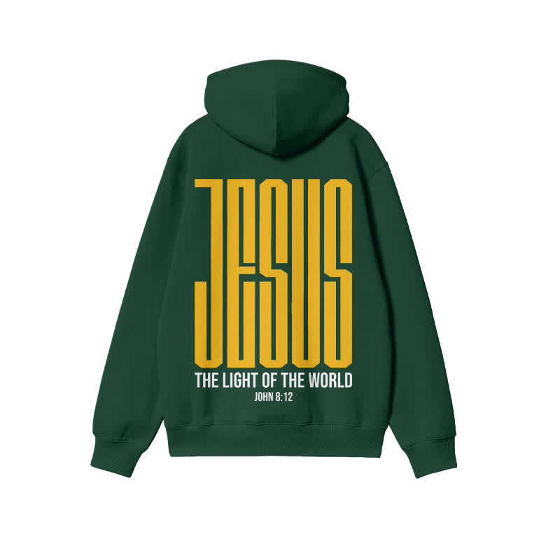 Unisex Jesus The Light Of The World Print Hoodie - Green - 2XL - image 8