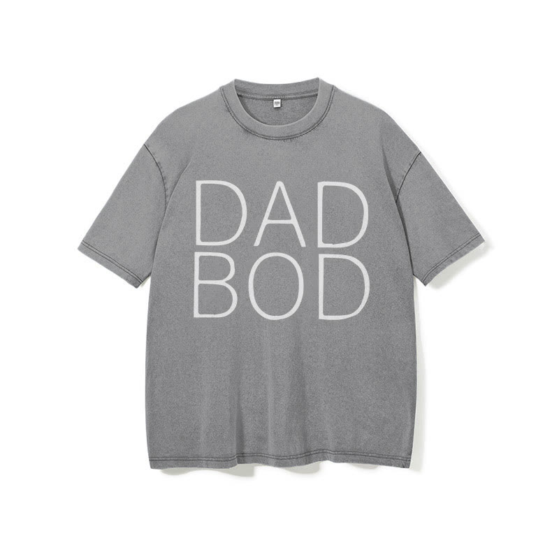 100% Cotton Dad Bod Printed Washed Gym T-shirt - image 6