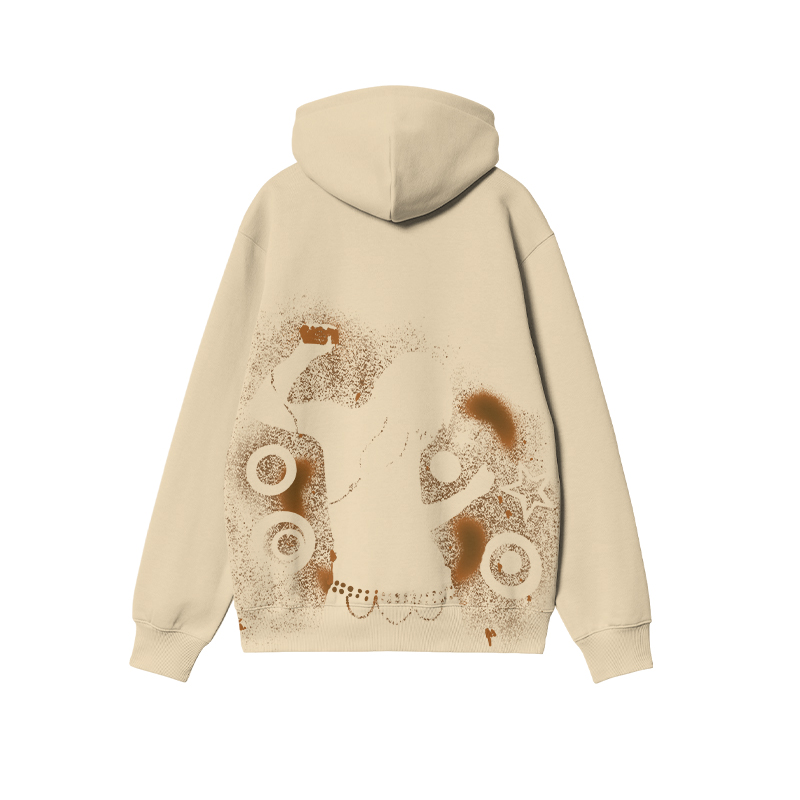Streetwear Spray Art Portrait Art Graphic Print Hoodie - Apricot - US16-18(2XL) - image 6