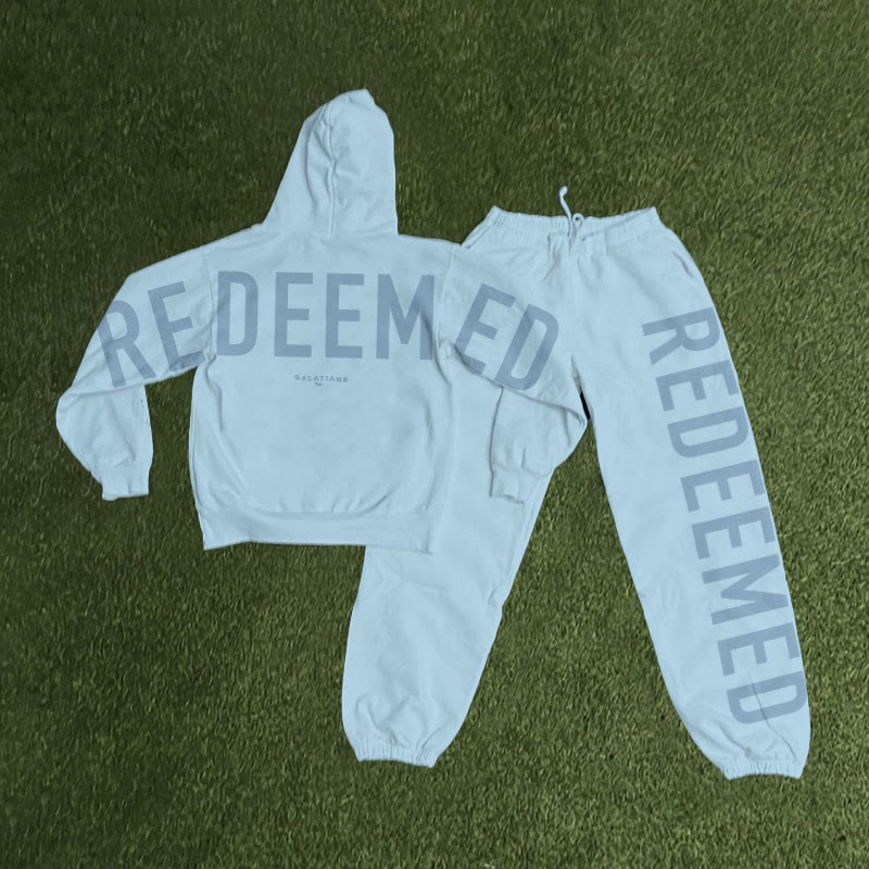 Unisex Redeemed Galatians 2:20 Print Hoodie Set - Blue - US16-18(2XL) - image 14