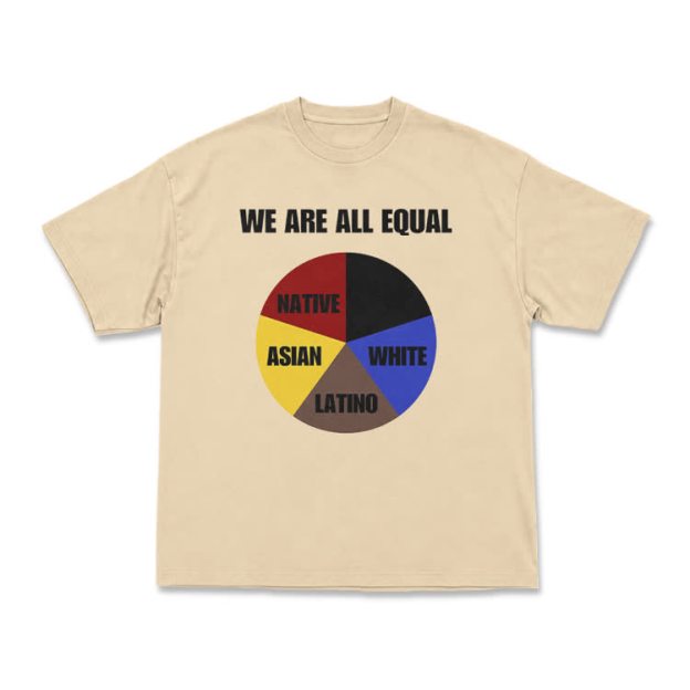 Casual We Are All Equal Graphic Crew Neck T Shirt - Apricot - US16-18(2XL) - image 6