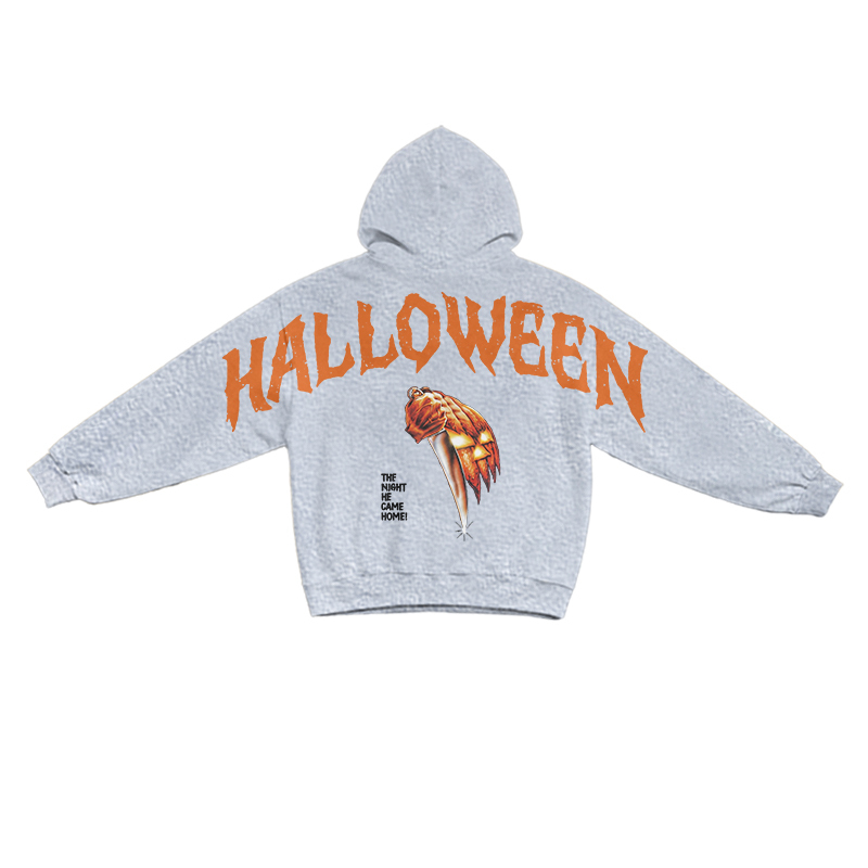 Gothic Horror Halloween Poster Graphic Hoodie - Grey - US16-18(2XL) - image 8
