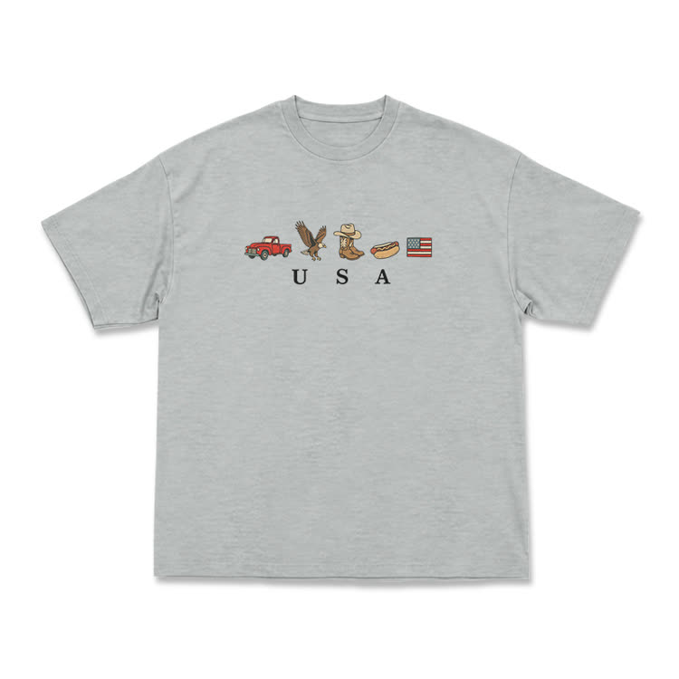 Americana Graphic USA T-Shirt - Grey - US16-18(2XL) - image 11