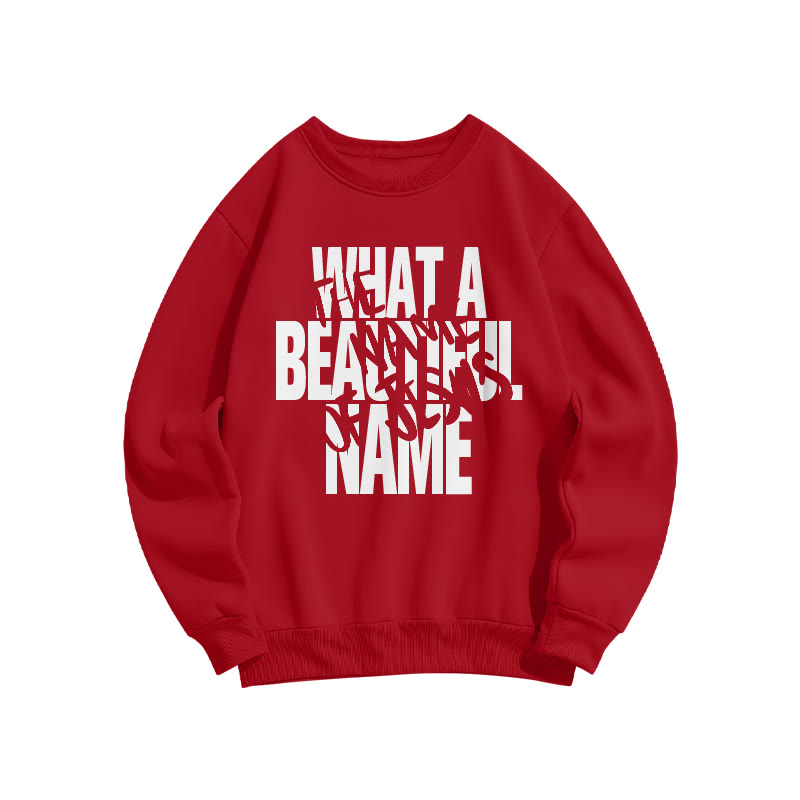 What A Beautiful Name The Name Of Jesus Print Sweatshirt - Red - US16-18(2XL) - image 6