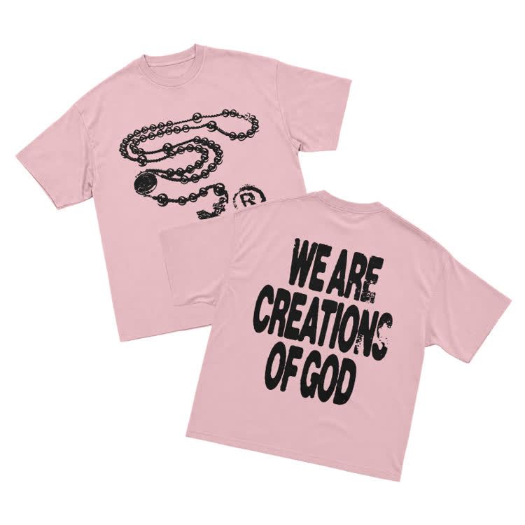 Street Faith WE ARE CREATIONS OF GOD Graphic T Shirt - Pink - US16-18(2XL) - image 5