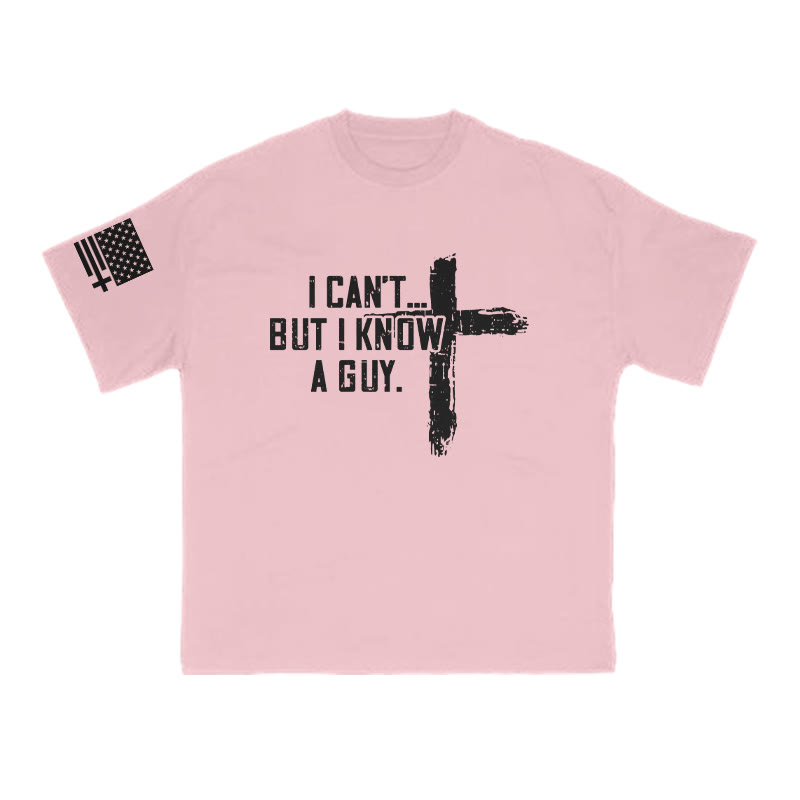 I Can't But I Know A Guy Cross Print T-shirt - Pink - US16-18(2XL) - image 9