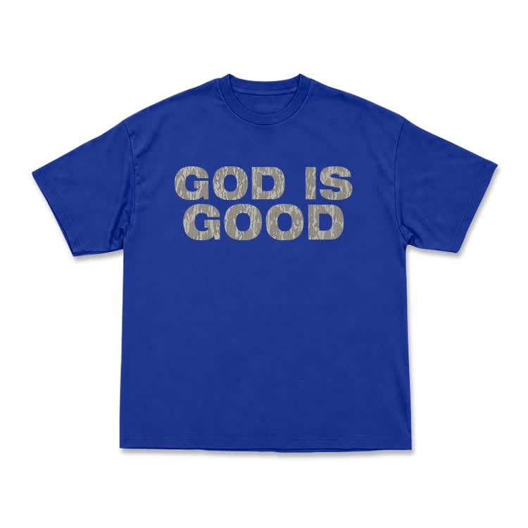 God Is Good Graphic Short Sleeve T-Shirt - Blue - US16-18(2XL) - image 9