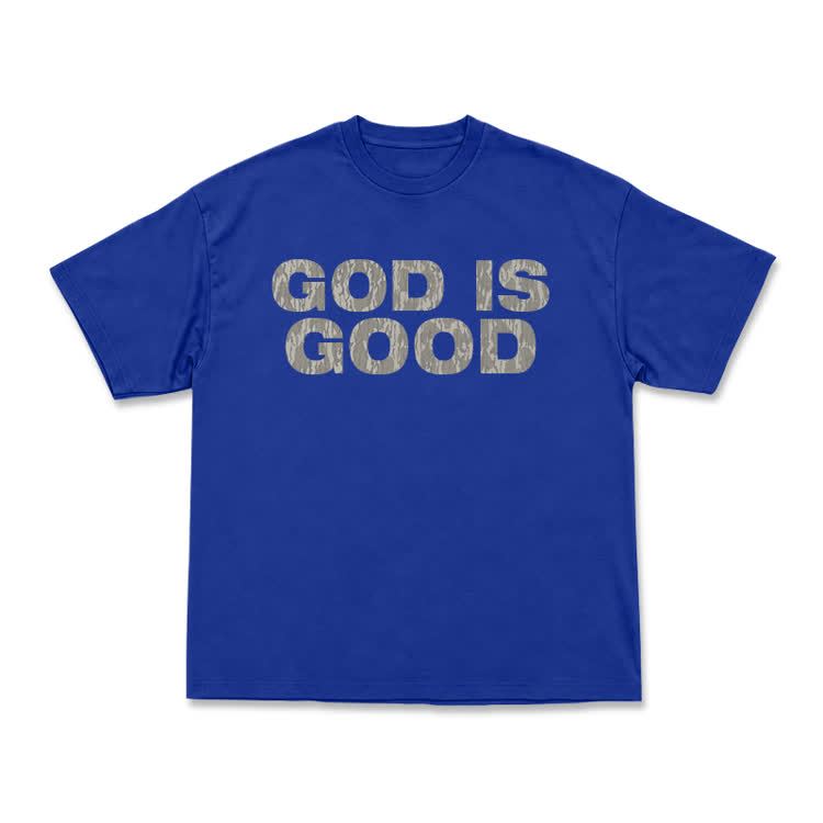 God Is Good Graphic Short Sleeve T-Shirt - Blue - US16-18(2XL) - image 9