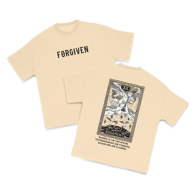 Forgiven Tarot Judgement Print T-shirt - Apricot - US16-18(2XL) - image 5