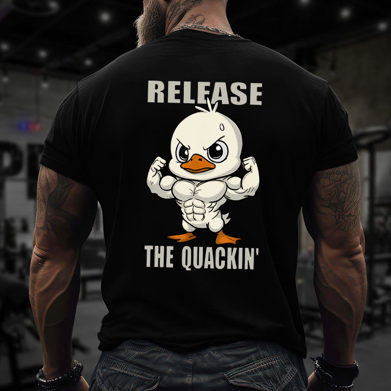 Gym 100% Cotton Release The Quackin Print T-shirt - Black - US16-18(2XL) - image 3