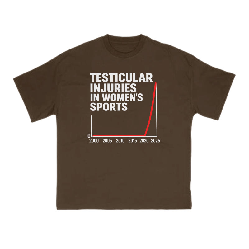 Testicular Injuries In Women's Sports Print T-shirt - Coffee - US16-18(2XL) - image 6