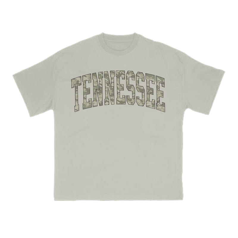 Unisex 100% Cotton Camo Tennessee Print T-shirt - Warm Grey - US16-18(2XL) - image 4
