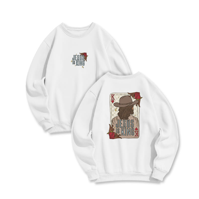 Jesus Is King Western Print Sweatshirt - White - US16-18(2XL) - image 4