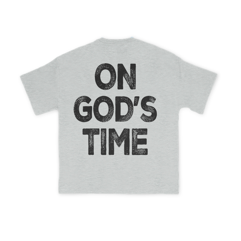 On God's Time Print T-shirt - Grey - US16-18(2XL) - image 5