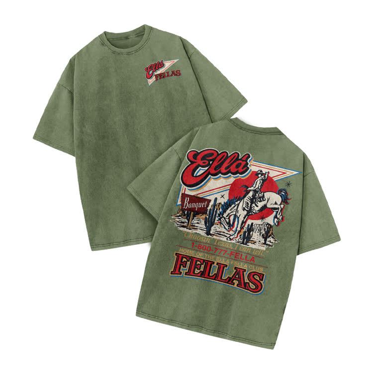Vintage Western Rider Graphic Print Acid Washed T-shirt - Green - US20-22(3XL) - image 6