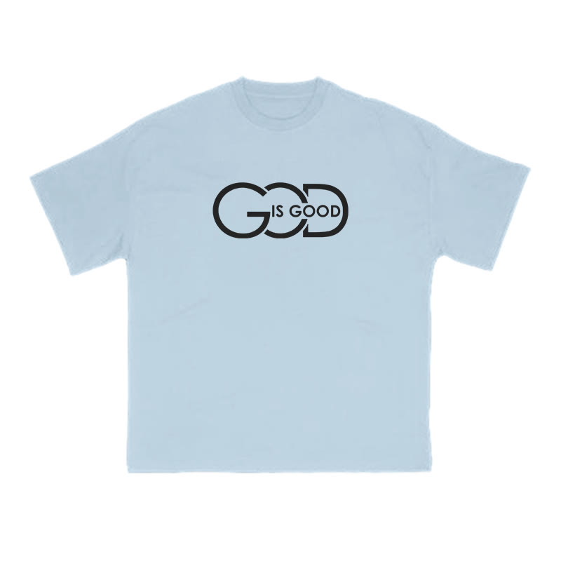 God Is Good Creative Print T-shirt - Light Blue - US16-18(2XL) - image 8