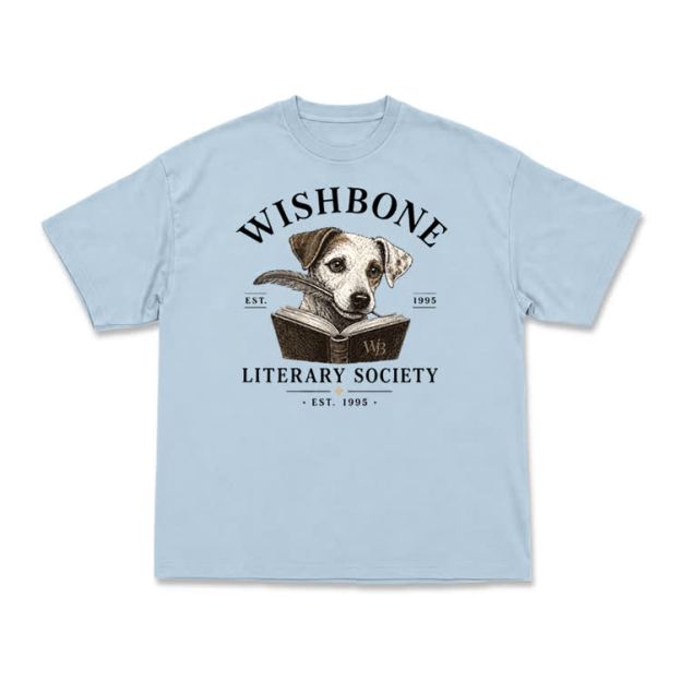 Wishbone Literary Society Vintage Dog Graphic T-Shirt - Light Blue - US16-18(2XL) - image 4