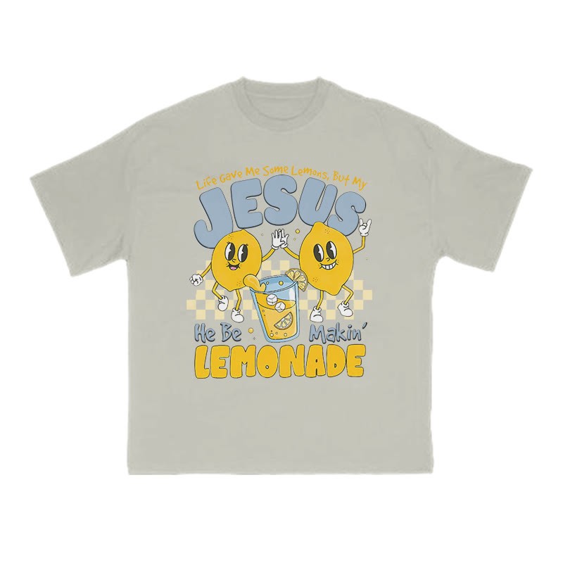 Unisex Life Gave Me Some Lemons Print T-shirt - Warm Grey - US16-18(2XL) - image 5