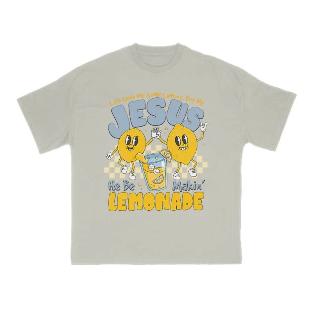 Unisex Life Gave Me Some Lemons Print T-shirt - Warm Grey - US16-18(2XL) - image 5