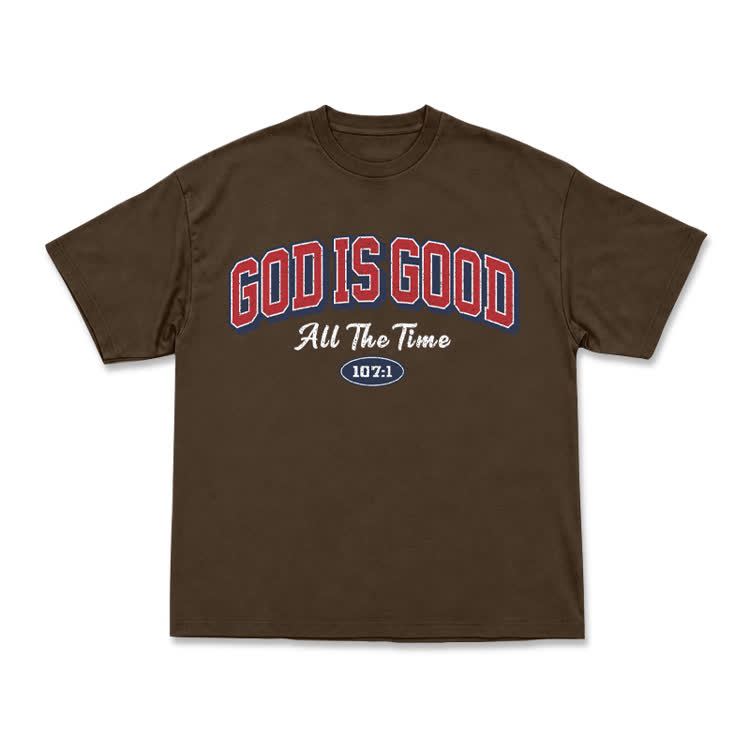 Classic Faith Letter God Is Good Graphic T-Shirt - Coffee - US16-18(2XL) - image 11