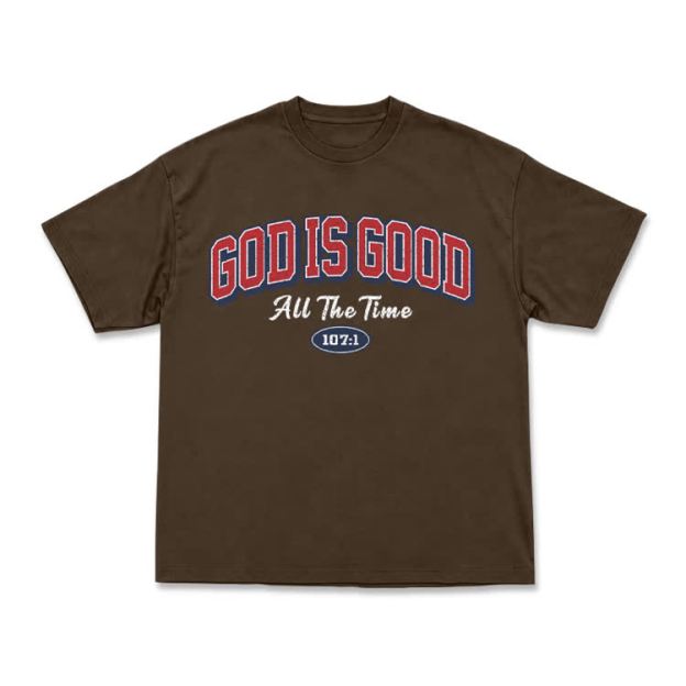 Classic Faith Letter God Is Good Graphic T-Shirt - Coffee - US16-18(2XL) - image 11